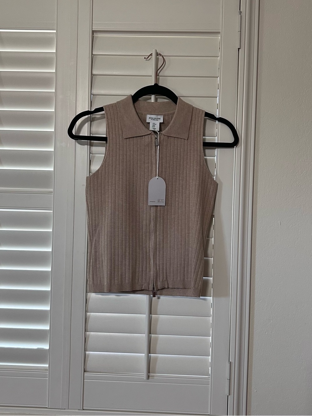 NWT Song of Style Tan Sleeveless Knit Top